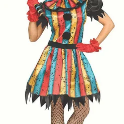 Womens Multicolored Carny Clown Costume