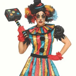 Womens Multicolored Carny Clown Costume