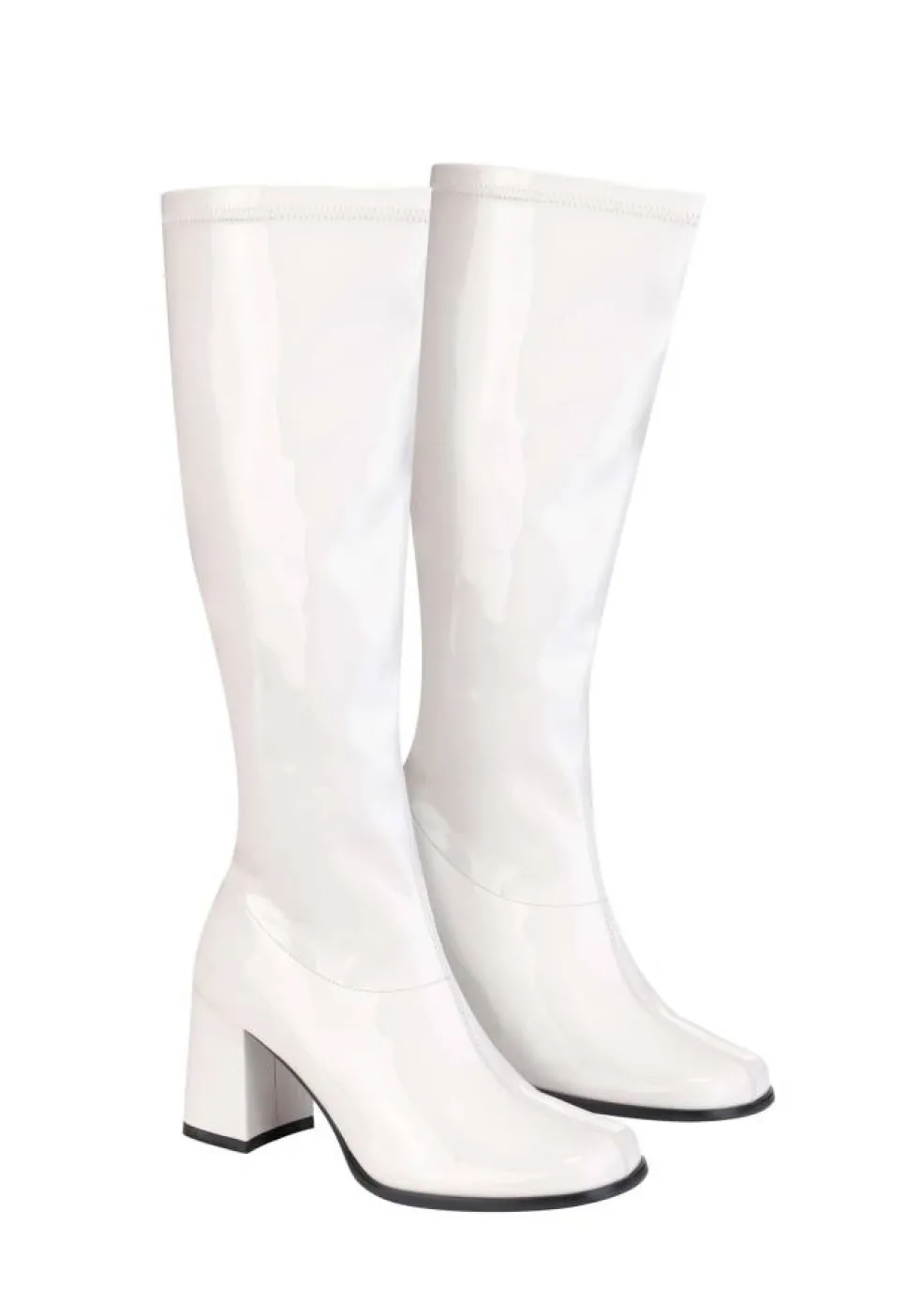 Women's Patent White Gogo Costume Boots