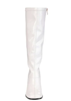 Women's Patent White Gogo Costume Boots