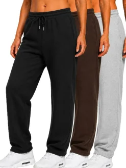 Women's Regular Fit Open Bottom Fleece Jogger Sweatpants (S-3XL)