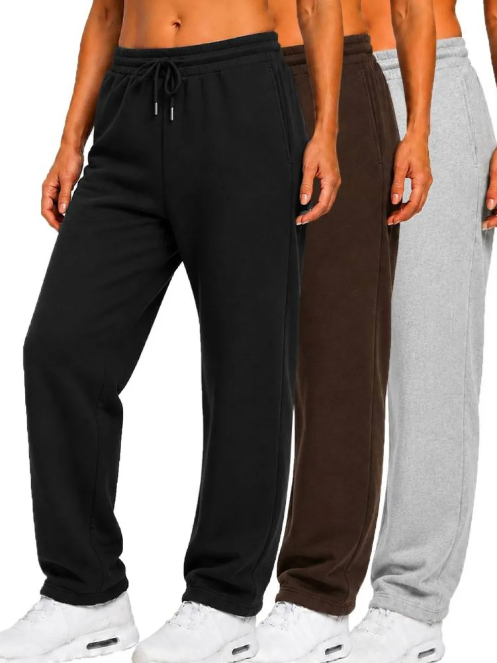 Women's Regular Fit Open Bottom Fleece Jogger Sweatpants (S-3XL)