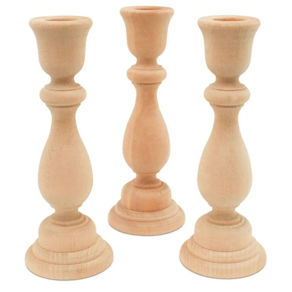 Wooden Candlestick Holders Set Multiple Sizes Available, Unfinished | Woodpeckers