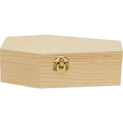 Wooden Coffin Box, Multiple Sizes, Unfinished, Halloween Decor, Pet Casket | Woodpeckers