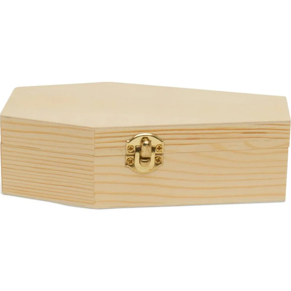 Wooden Coffin Box, Multiple Sizes, Unfinished, Halloween Decor, Pet Casket | Woodpeckers