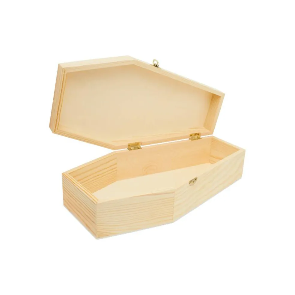 Wooden Coffin Box, Multiple Sizes, Unfinished, Halloween Decor, Pet Casket | Woodpeckers