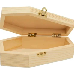 Wooden Coffin Box, Multiple Sizes, Unfinished, Halloween Decor, Pet Casket | Woodpeckers