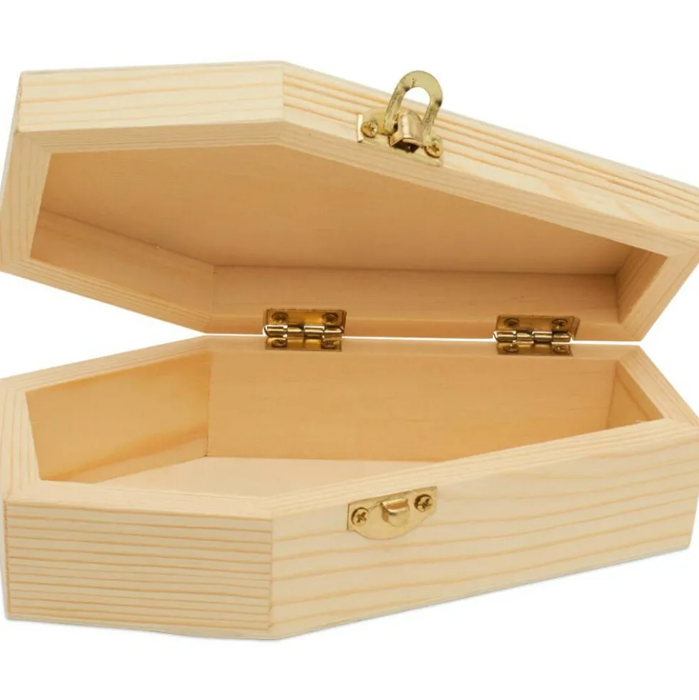 Wooden Coffin Box, Multiple Sizes, Unfinished, Halloween Decor, Pet Casket | Woodpeckers