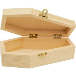Wooden Coffin Box, Multiple Sizes, Unfinished, Halloween Decor, Pet Casket | Woodpeckers
