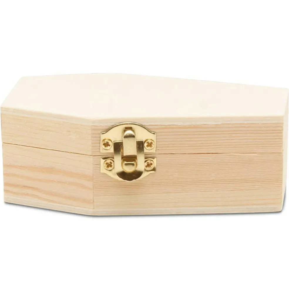 Wooden Coffin Box, Multiple Sizes, Unfinished, Halloween Decor, Pet Casket | Woodpeckers