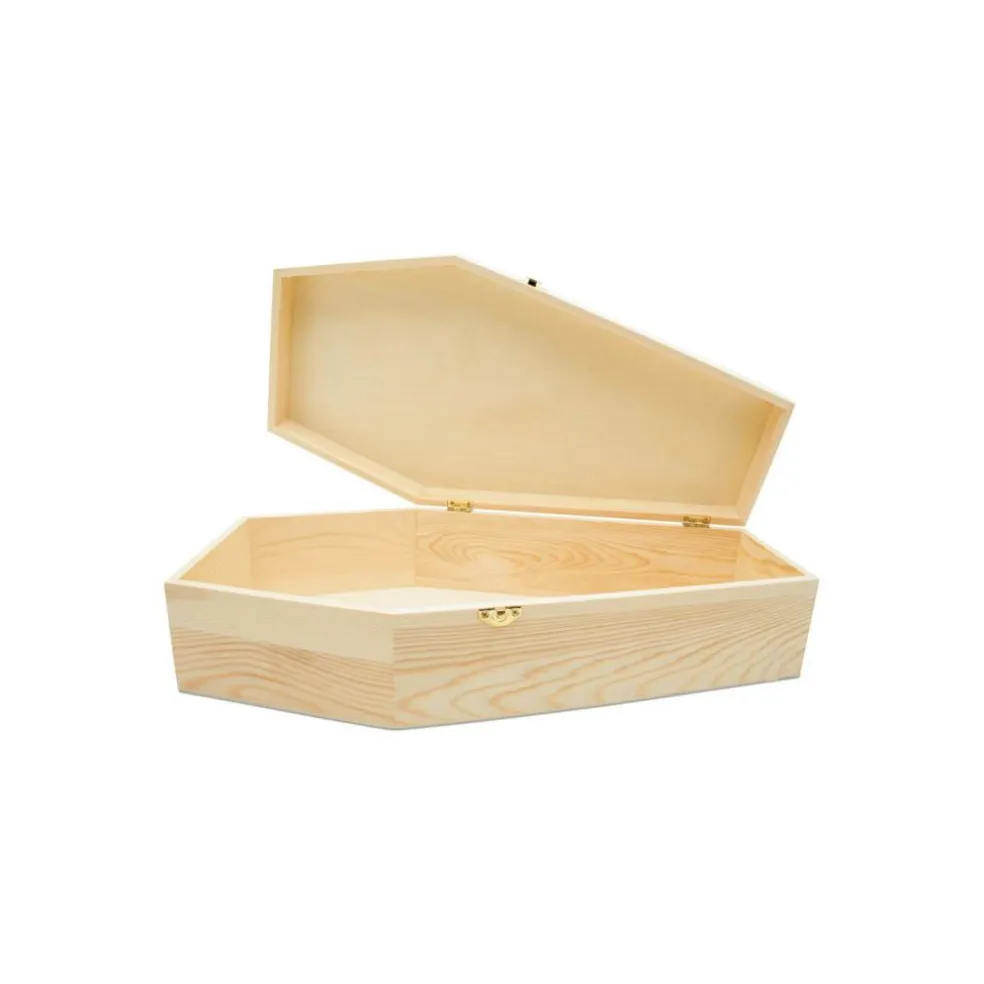 Wooden Coffin Box, Multiple Sizes, Unfinished, Halloween Decor, Pet Casket | Woodpeckers