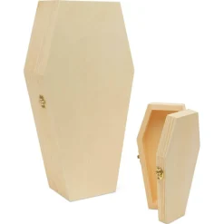 Wooden Coffin Box, Multiple Sizes, Unfinished, Halloween Decor, Pet Casket | Woodpeckers