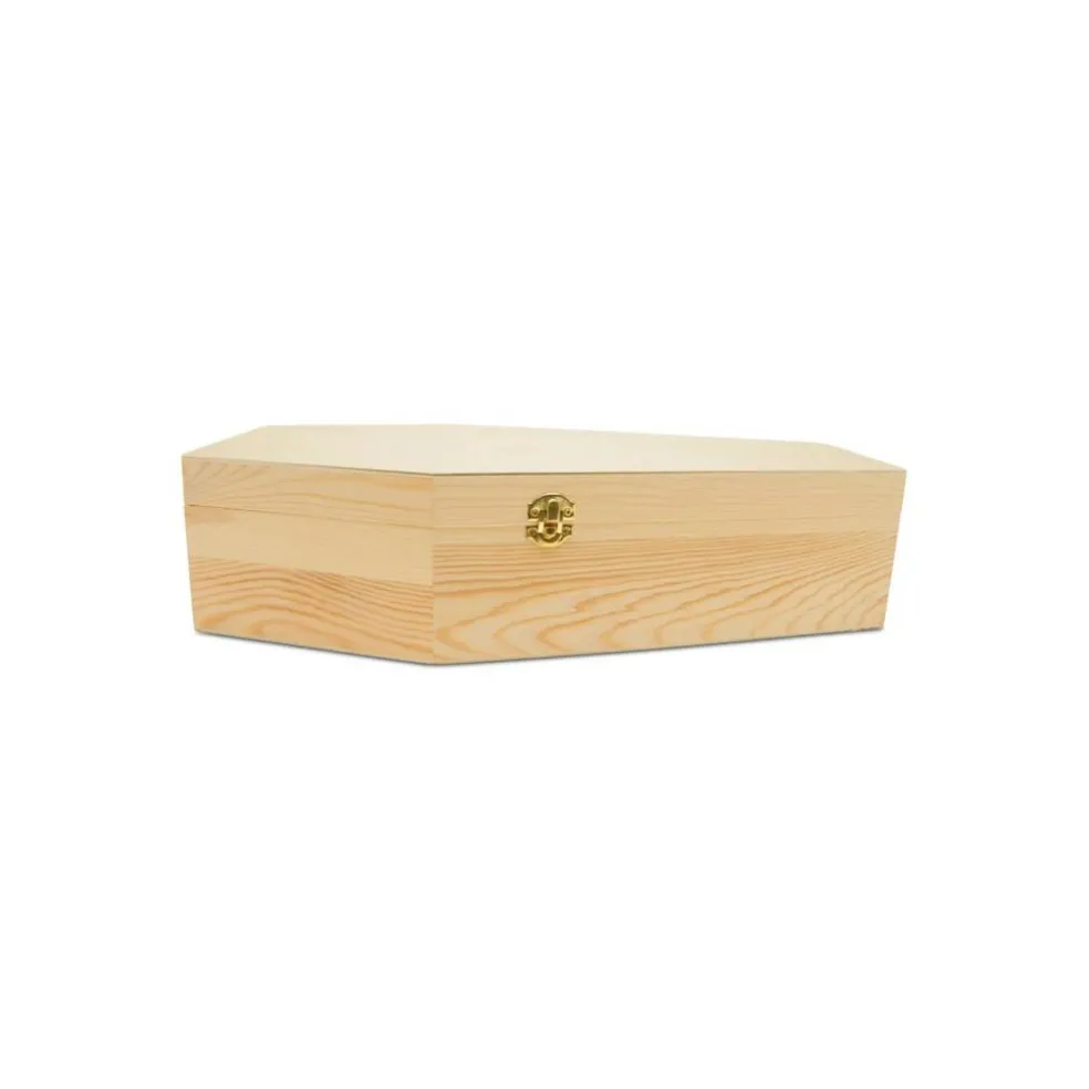 Wooden Coffin Box, Multiple Sizes, Unfinished, Halloween Decor, Pet Casket | Woodpeckers