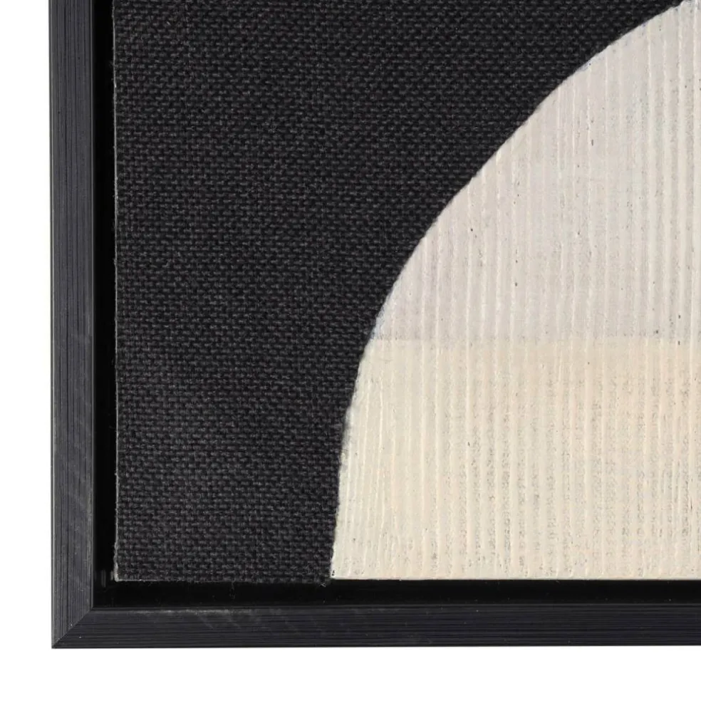 Wooden Geometric Mixed Media Home Wall Décor with Black Frames, Pack of 2