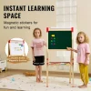 Wooden Kids Art Easel 3 in 1 Double Sided with Whiteboard Chalkboard and Paper Roll