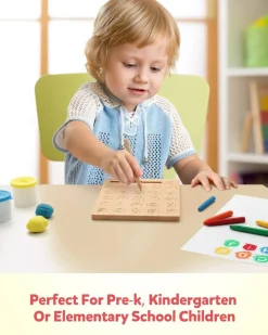 Wooden Letters Practicing Board, Double-Sided Alphabet Tracing Tool Learning to Write ABC Educational Toy Game Fine Motor Montessori Gift for Preschool 3 4 5 Years Old Kids