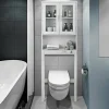 Wooden over the toilet Storage Cabinet with Tower Rack