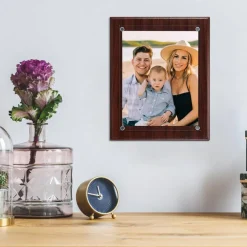 Wooden 8.5x11 Certificate Frame, Brown Wall Mounted Document & Award Display Plaque, MDF Marble Finish Diploma Picture Frame for Home Office Decoration