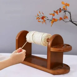 Wooden Yarn Holder Dispenser for Crocheting