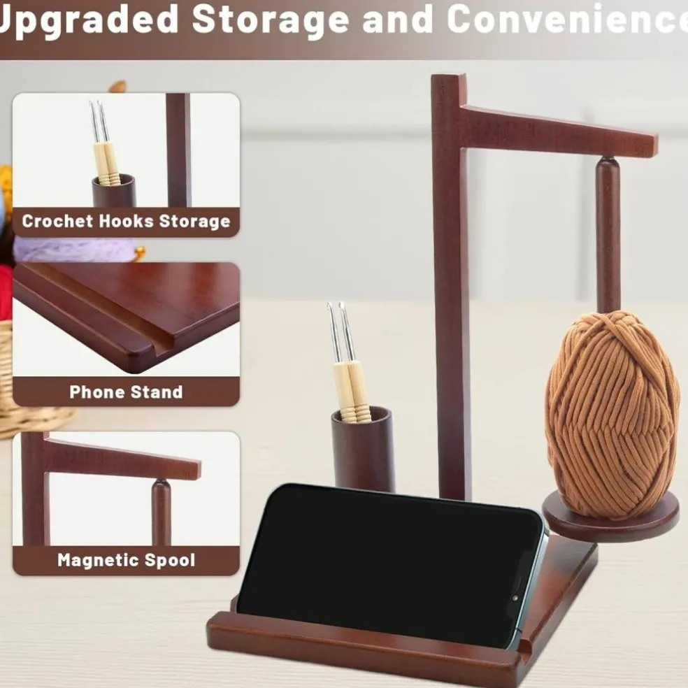 Wooden Yarn Holder for Crocheting