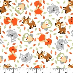 Woodland Buddies Flannel Fabric | By The Yard | Sewing and Crafting | 42 inches wide