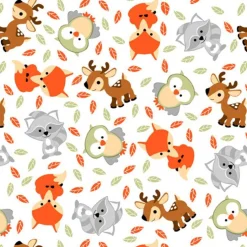 Woodland Buddies Flannel Fabric | By The Yard | Sewing and Crafting | 42 inches wide