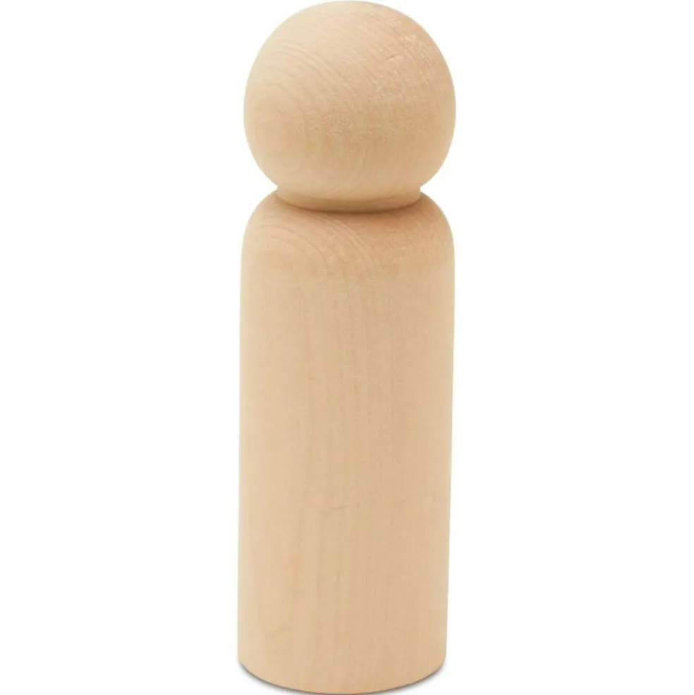 Wood Peg Doll People Unfinished Multiple Sizes Dad, for Crafts & Play | Woodpeckers