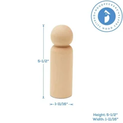 Wood Peg Doll People Unfinished Multiple Sizes Dad, for Crafts & Play | Woodpeckers