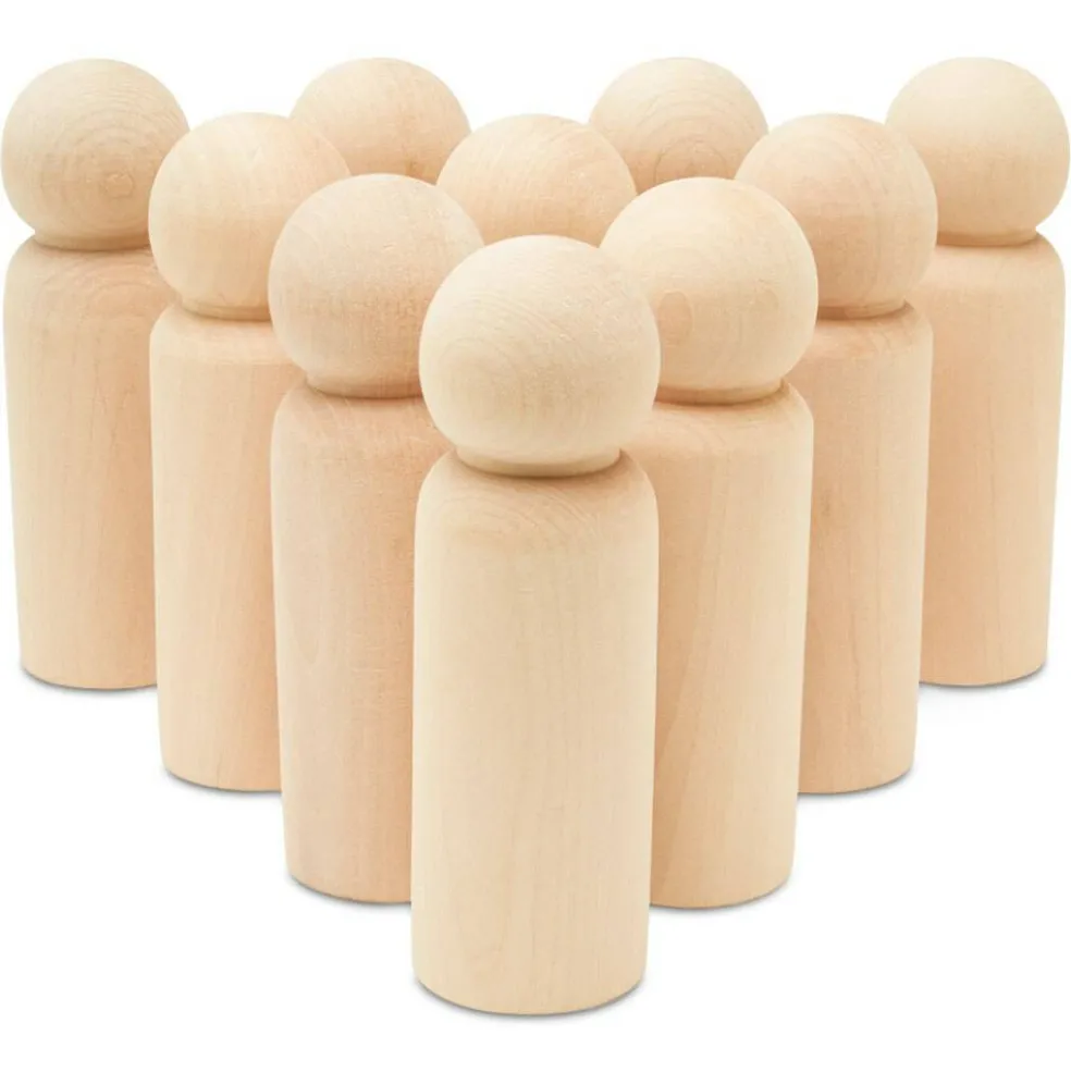 Wood Peg Doll People Unfinished Multiple Sizes Dad, for Crafts & Play | Woodpeckers
