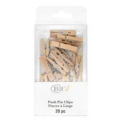 Wood Push Pin Clips, 20ct. by B2Câ„¢