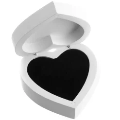 Wood Ring Bearer Box Heart Wedding Engagement Ring Holder Decorative Box
