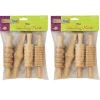 Wood Rolling Pin Set, 4 Patterns, 6", 4 Per Set, 2 Sets