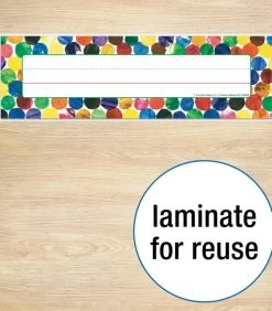 World of Eric Carle 36PC Name Labels For Kids, Colorful Tags for Labeling Classroom, School Supplies, Chalkboard, Desk Organizer and Locker Organization, The Very Hungry Caterpillar Teacher Decor