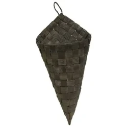 20" Woven Hanging Basket Natural Wood Wall Decor for Seasonal Fruit Set of 3