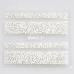 Wrapables Black & White Lace Nail Stickers Fashionable 3D Nail Art (20 sheets)