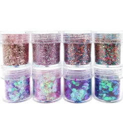 Wrapables Chunky Glitter for Hair Face Makeup Nail Art Decoration (8 Colors)