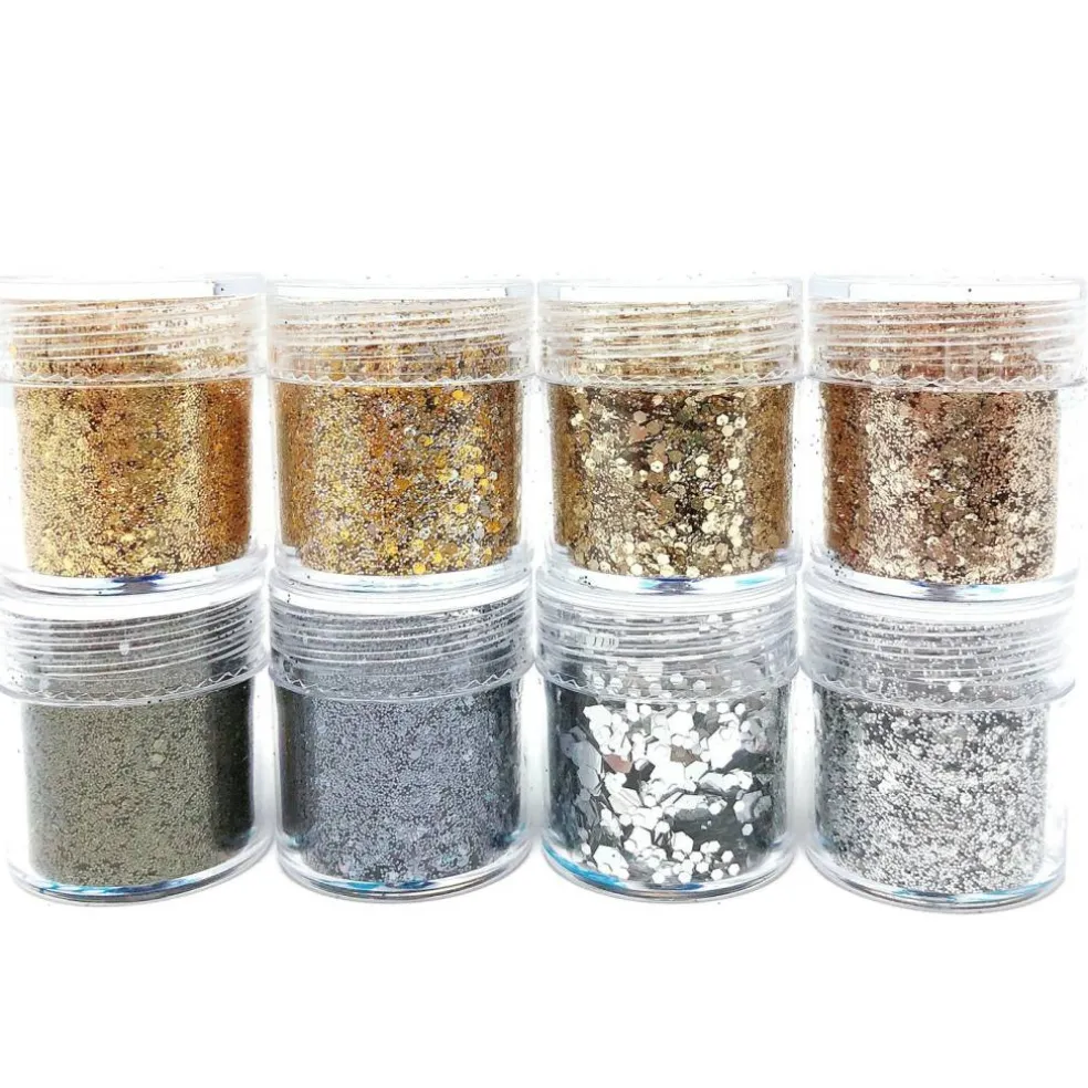 Wrapables Chunky Glitter for Hair Face Makeup Nail Art Decoration (8 Colors)