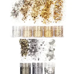Wrapables Chunky Glitter for Hair Face Makeup Nail Art Decoration (8 Colors)