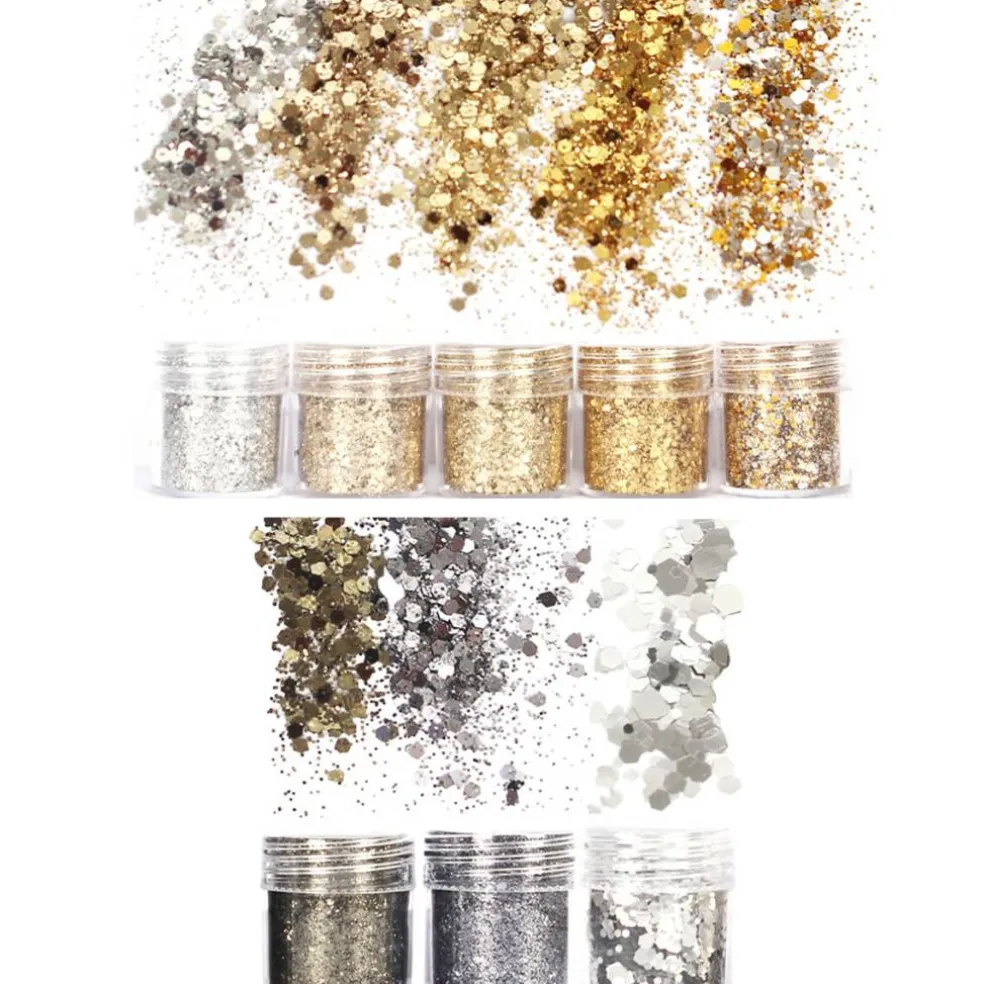 Wrapables Chunky Glitter for Hair Face Makeup Nail Art Decoration (8 Colors)