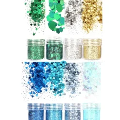 Wrapables Chunky Glitter for Hair Face Makeup Nail Art Decoration (8 Colors)