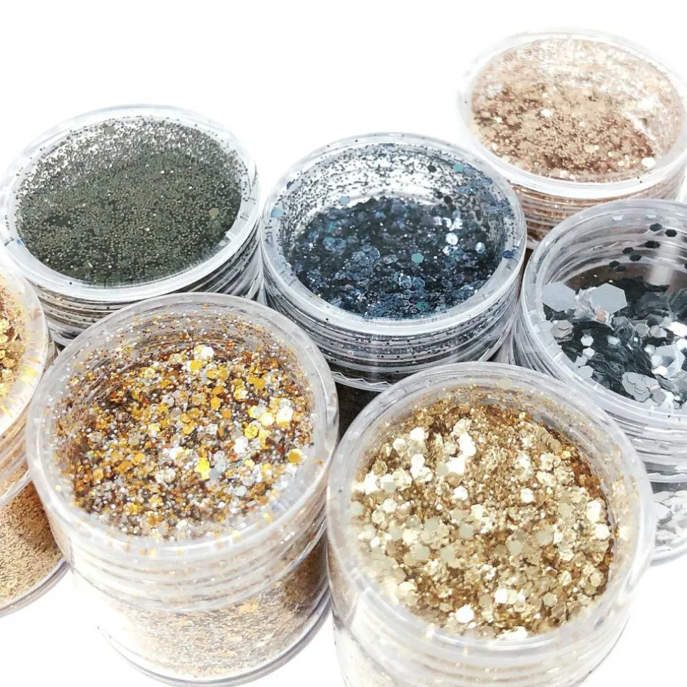 Wrapables Chunky Glitter for Hair Face Makeup Nail Art Decoration (8 Colors)