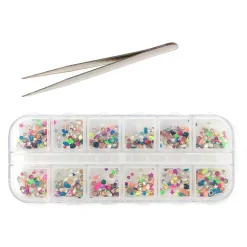 Wrapables Dazzling Nail Art Rhinestones Nail Manicure with Plastic Case