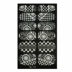 Wrapables Fashionable Black and White Nail Art Stickers