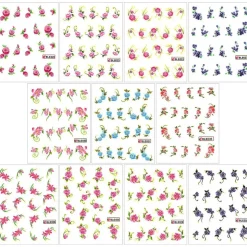 Wrapables Floral Water Slide Nail Art Decals Water Transfer Nail Decals (11 designs/220 Nail Decals)