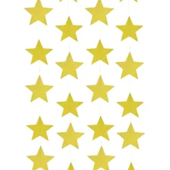 Wrapables 13ft Paper Star Garland Party Decorations (Set of 2), Gold Shimmer