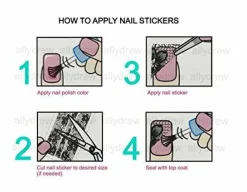 Wrapables Glitter Stars & Flowers Nail Stickers Sparkly Nail Art (24 sheets)