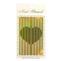 Wrapables Gold Nail Art Guide Large Nail Stencil Sheet - Mustache