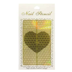 Wrapables Gold Nail Art Guide Large Nail Stencil Sheet - Argyle