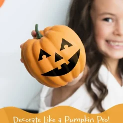Wrapables Halloween Classic Pumpkin Face Stickers, DIY Halloween Pumpkin Decorating Stickers for Party Supplies, Favors, Trick or Treat (18 Sheets)