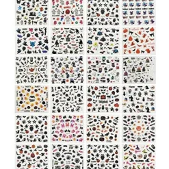 Wrapables Halloween Nail Stickers Nail Art Set Ghost Stickers Bat Nail Art (24 Sheets)